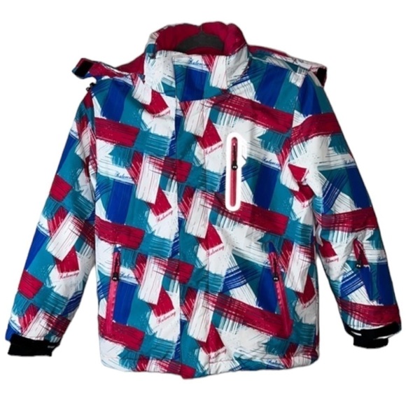 Kuluoxing Abstract Geometric Winter Ski Snowboard Coat Size 12